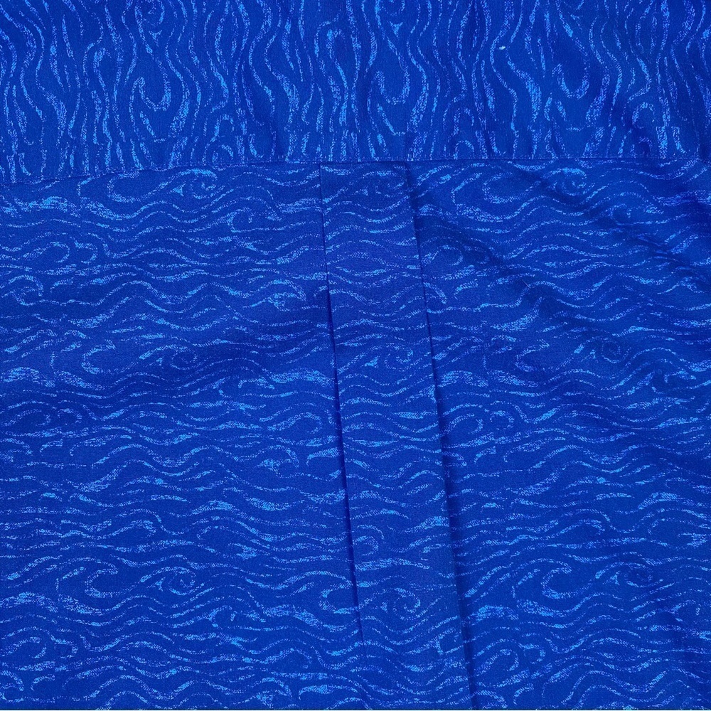 Peter Millar Men's Shipstern Sport Shirt Abstract Navy & Royal Blue Wavy, Size L - Picture 6 of 14